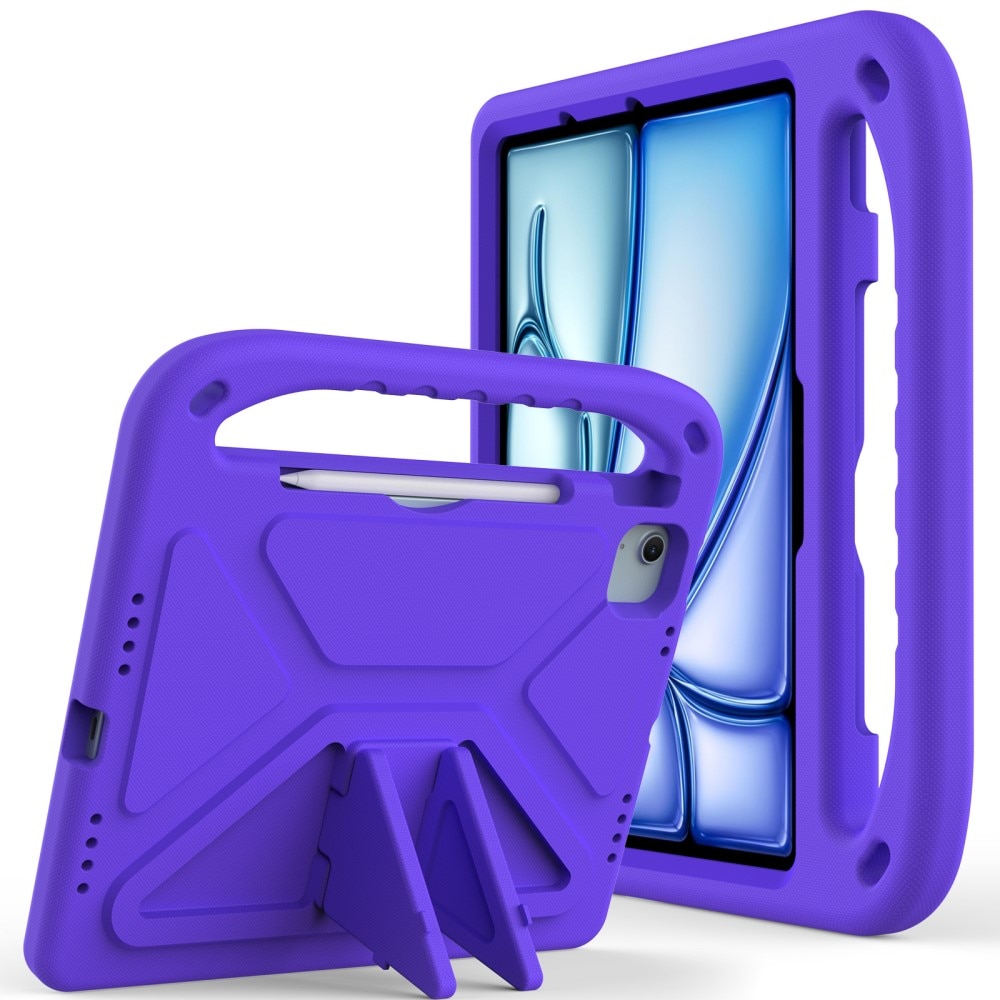Coque EVA avec poignée pour enfants pour Apple iPad Air 11 7th Gen (2025), violet