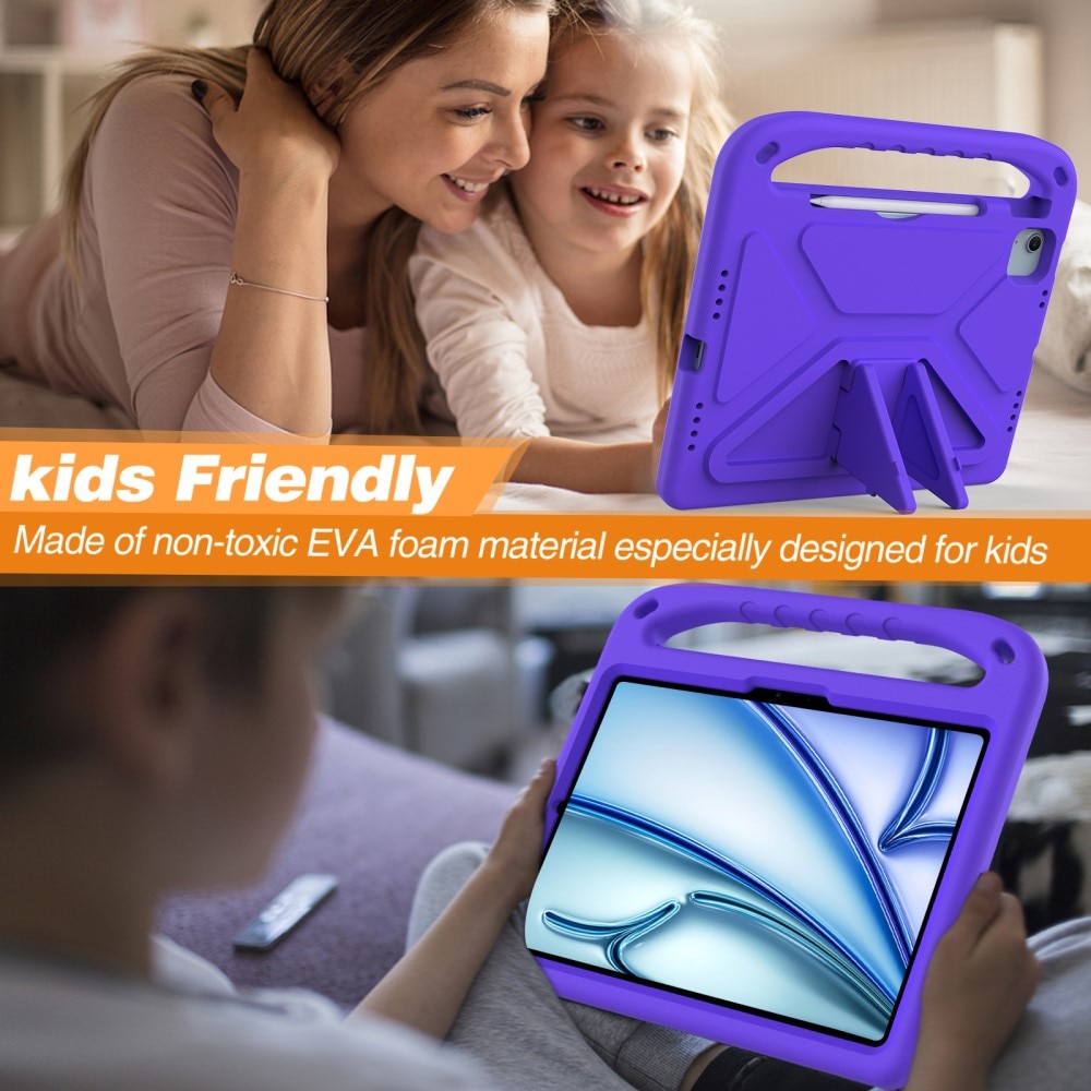 Coque EVA avec poignée pour enfants pour Apple iPad Air 11 7th Gen (2025), violet