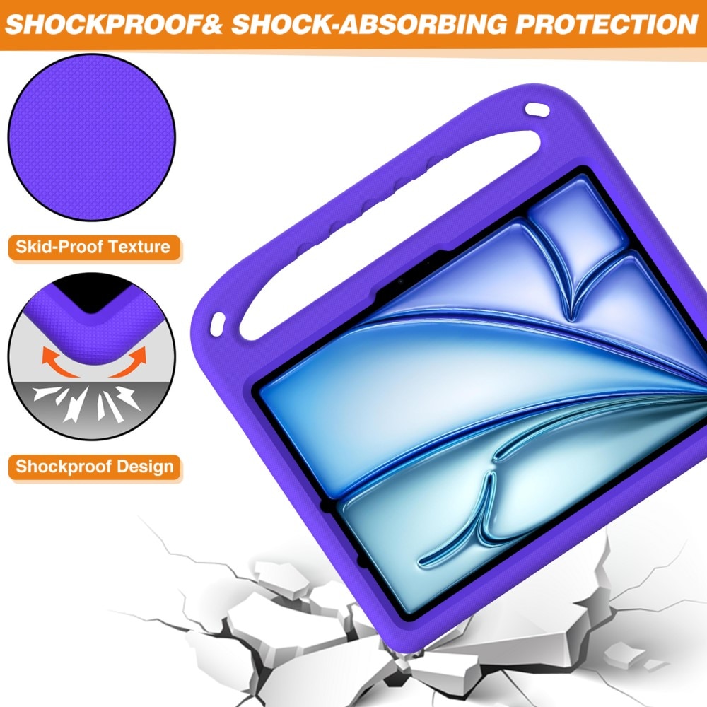 Coque EVA avec poignée pour enfants pour Apple iPad Air 11 7th Gen (2025), violet