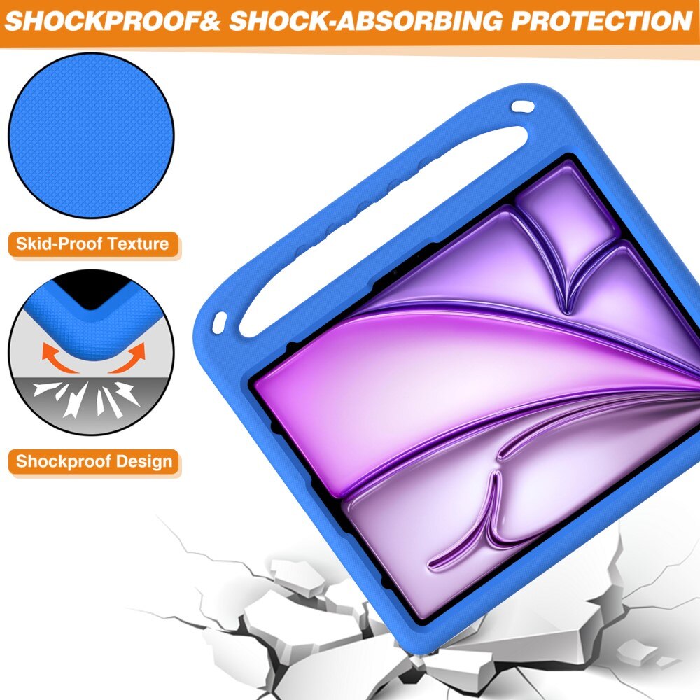 Coque EVA avec poignée pour enfants pour Apple iPad Air 13 2nd Gen (2025), bleu