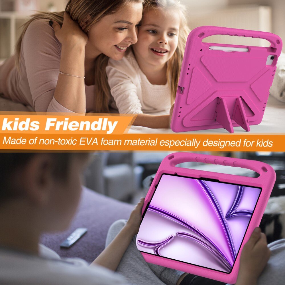 Coque EVA avec poignée pour enfants pour Apple iPad Air 13 2nd Gen (2025), rose