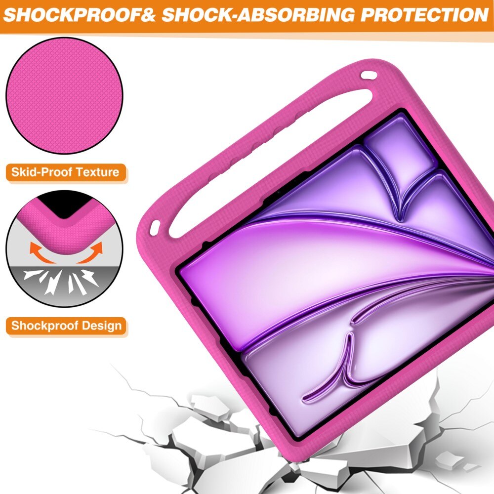 Coque EVA avec poignée pour enfants pour Apple iPad Air 13 2nd Gen (2025), rose