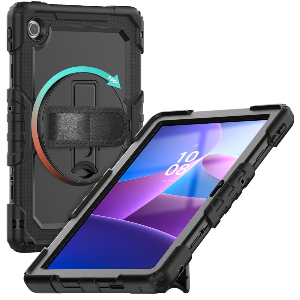 Full Protection Coque hybride antichoc avec bandoulière  Lenovo Tab, noir