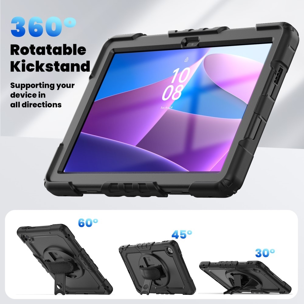 Full Protection Coque hybride antichoc avec bandoulière  Lenovo Tab, noir