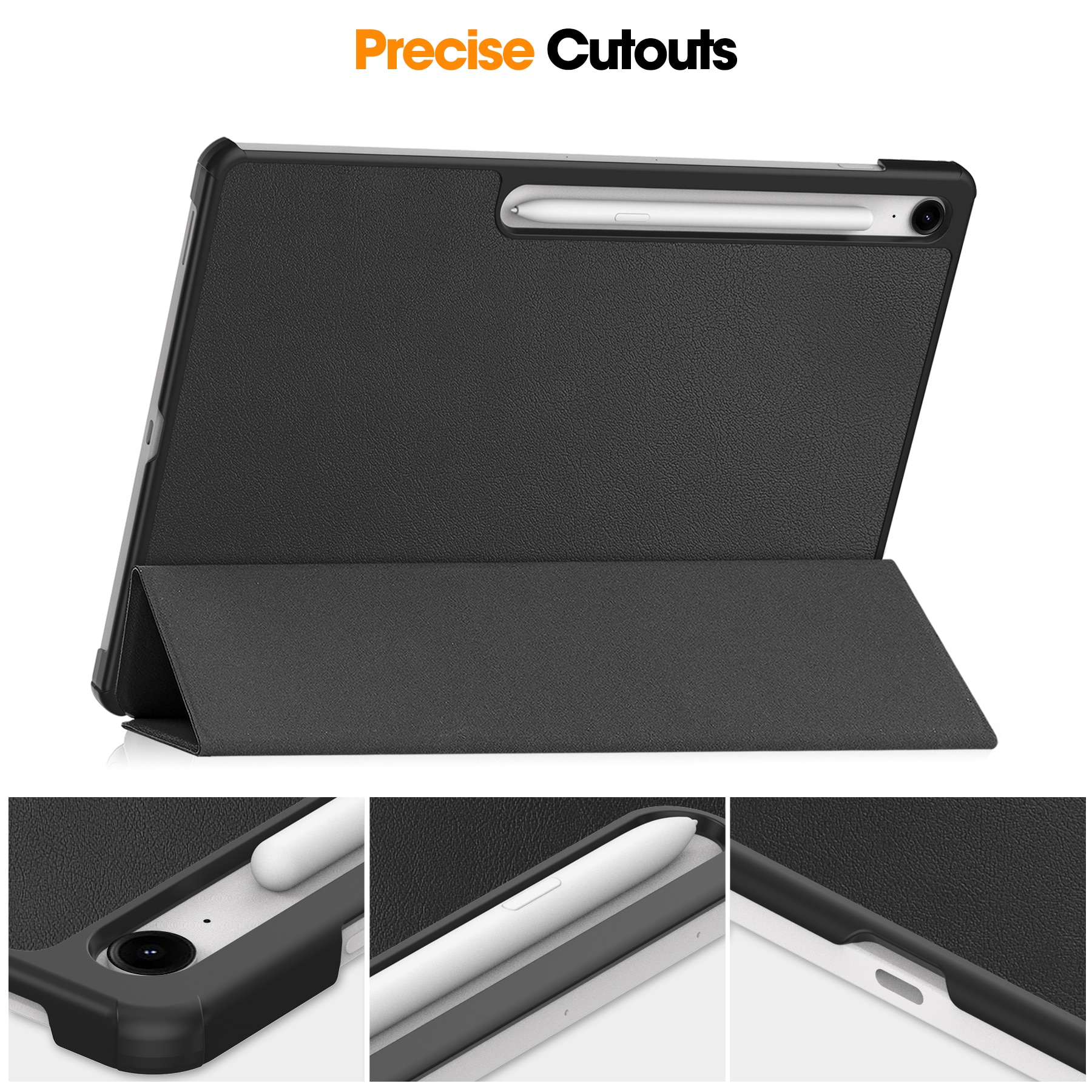 Étui Tri-Fold Samsung Galaxy Tab S10 FE Plus, Noir
