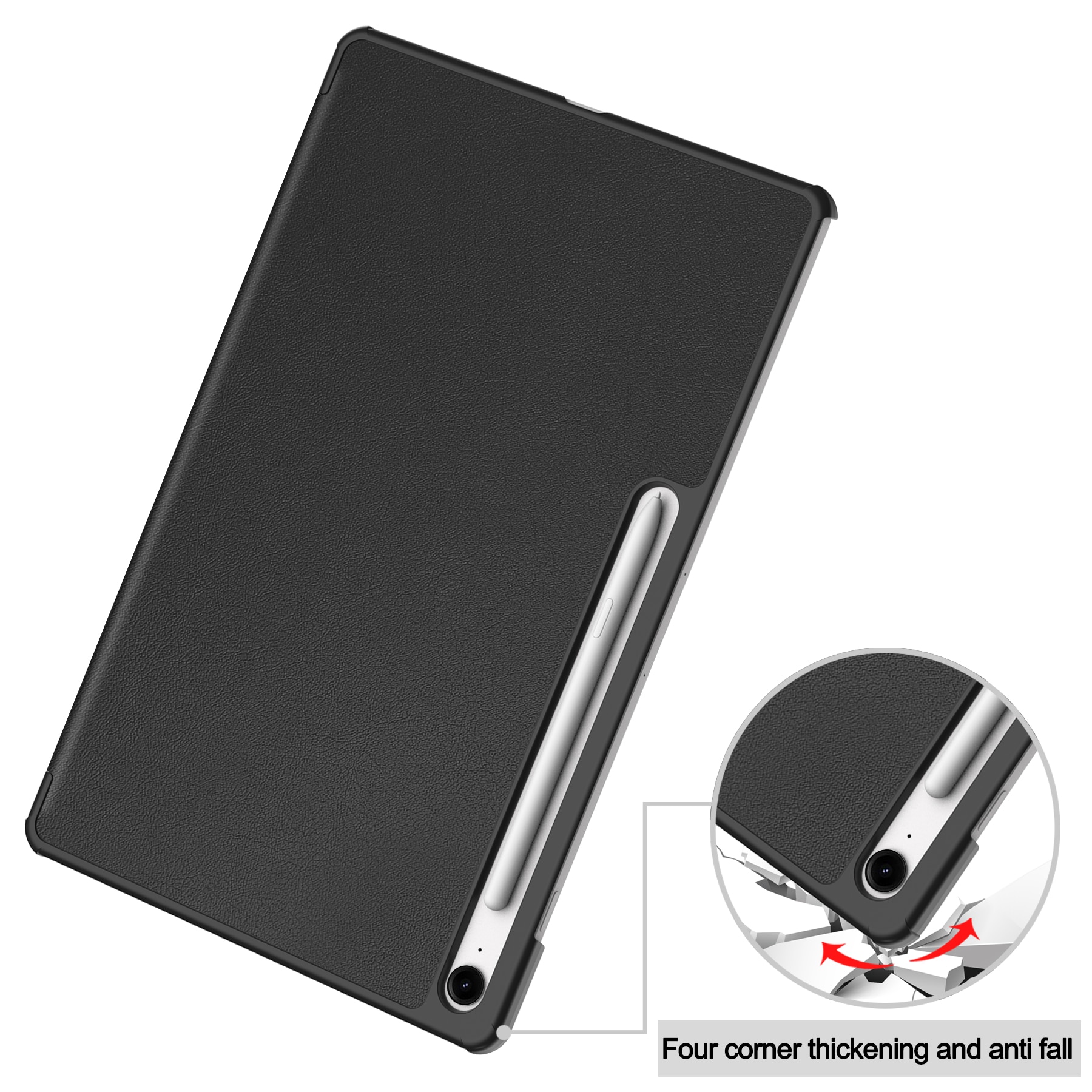 Étui Tri-Fold Samsung Galaxy Tab S10 FE Plus, Noir
