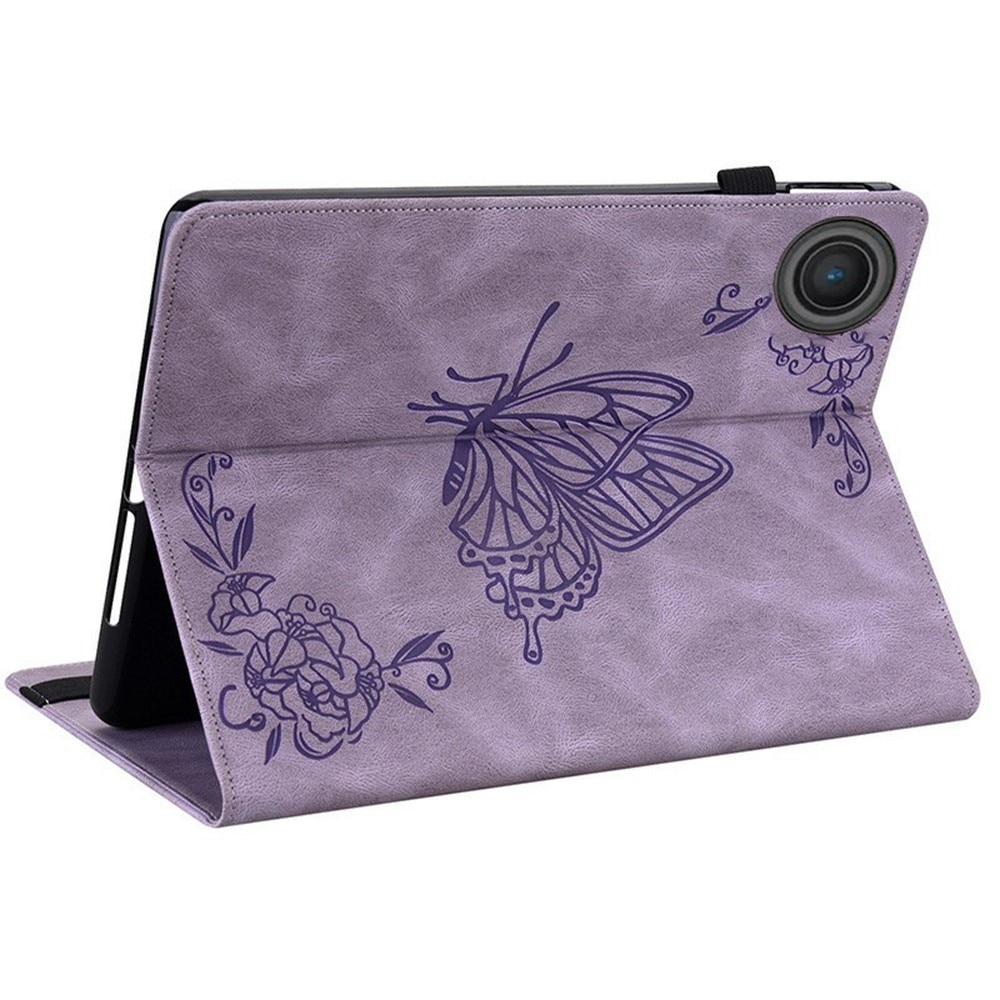 Étui en cuir avec papillons  Lenovo Tab Violet
