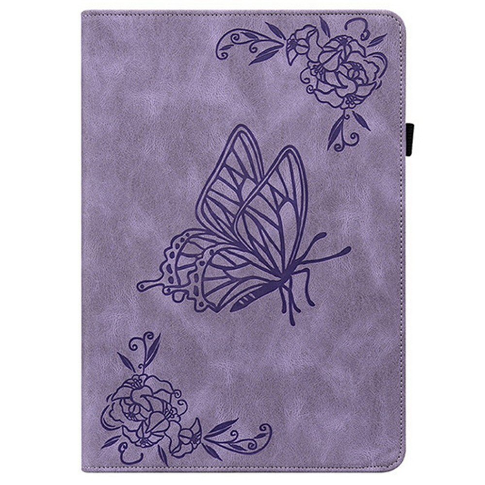 Étui en cuir avec papillons  Lenovo Tab Violet