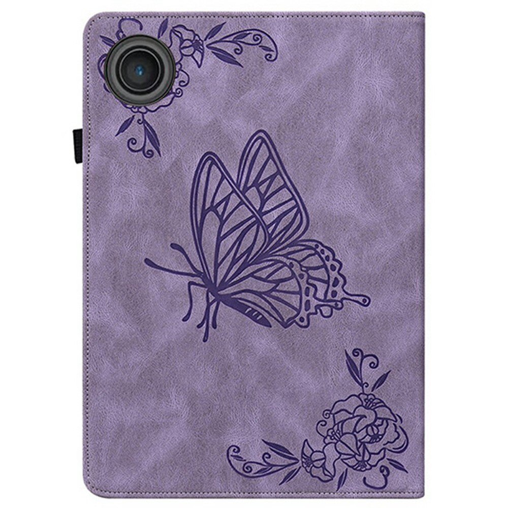 Étui en cuir avec papillons  Lenovo Tab Violet