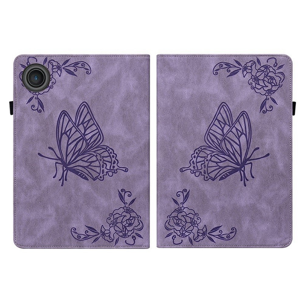 Étui en cuir avec papillons  Lenovo Tab Violet
