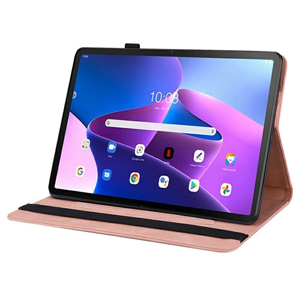 Étui en cuir avec papillons  Lenovo Tab Rose