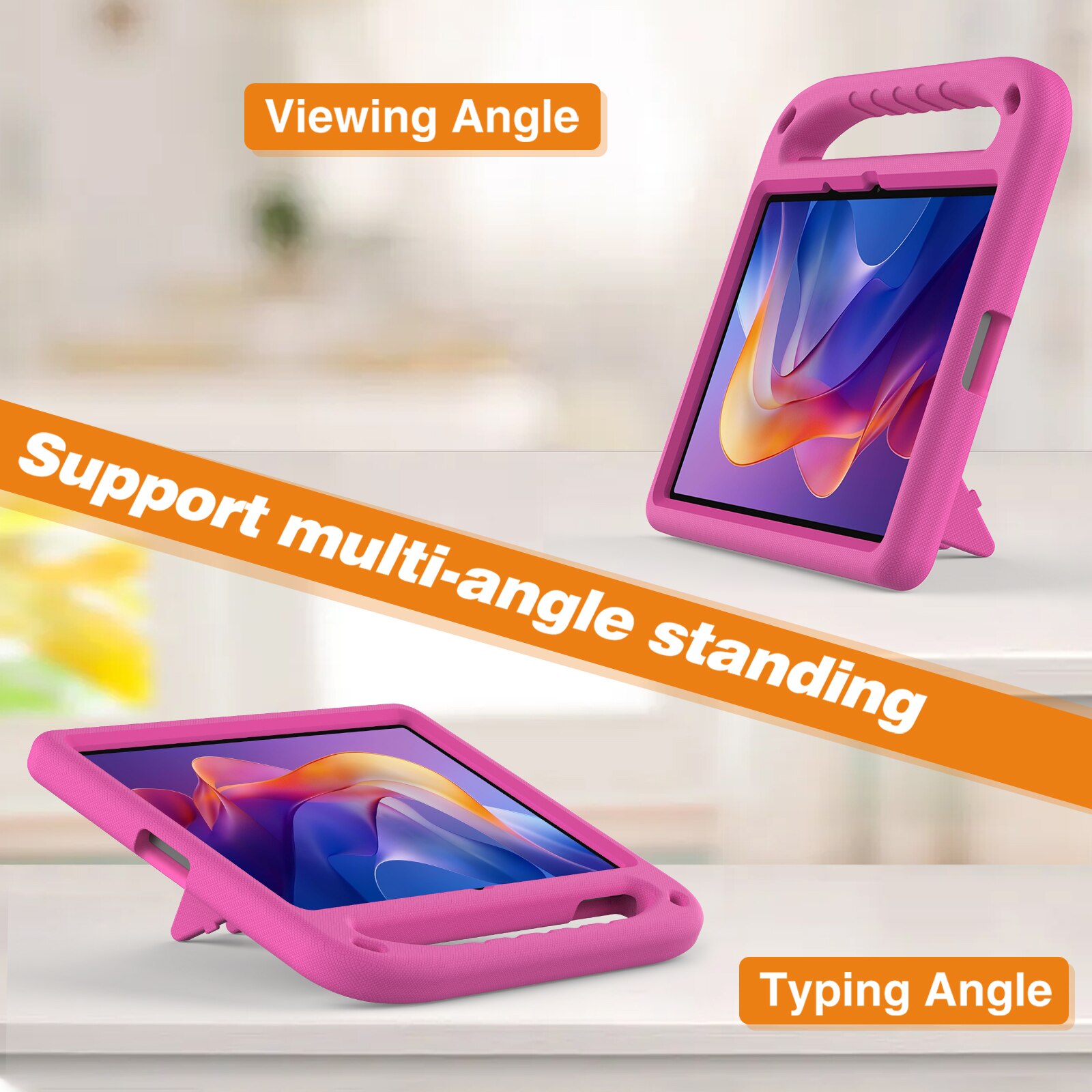 Coque EVA avec poignée pour enfants pour Xiaomi Redmi Pad 2, Rose