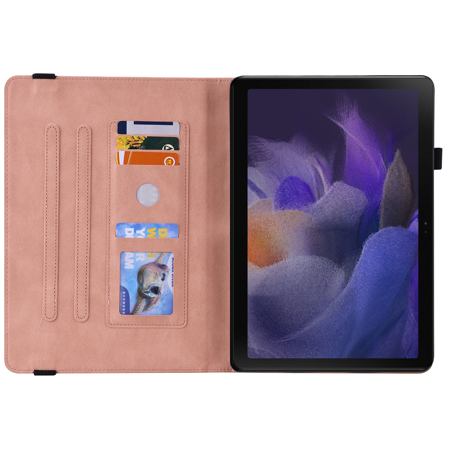 Étui en cuir avec papillons Samsung Galaxy Tab A11 Plus Rose