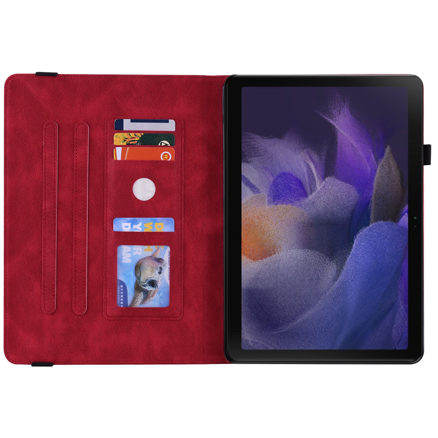 Étui en cuir avec papillons Samsung Galaxy Tab A11 Plus Rouge