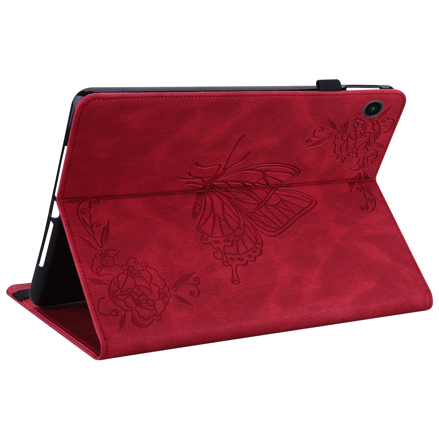 Étui en cuir avec papillons Samsung Galaxy Tab A11 Plus Rouge