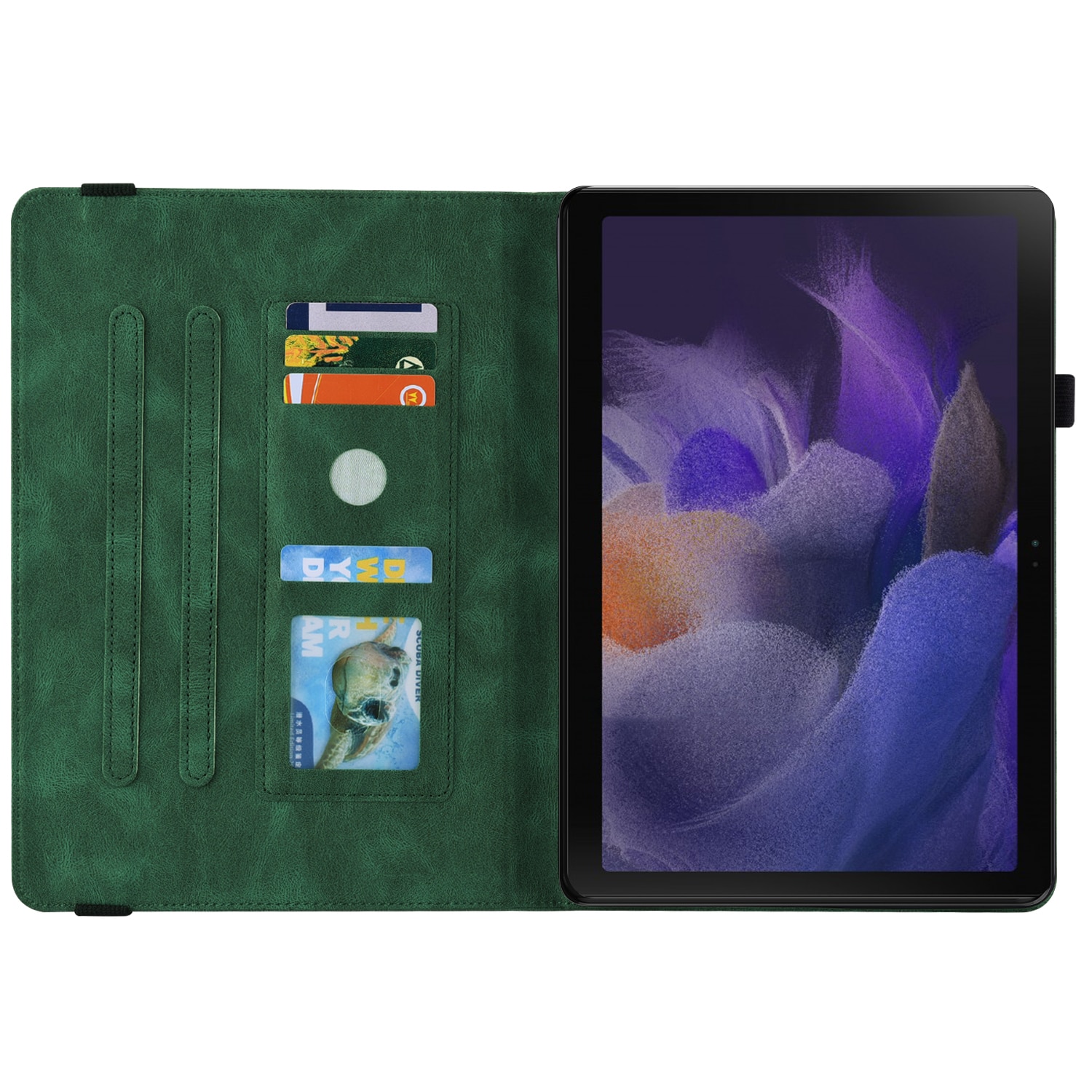Étui en cuir avec papillons Samsung Galaxy Tab A11 Plus Vert