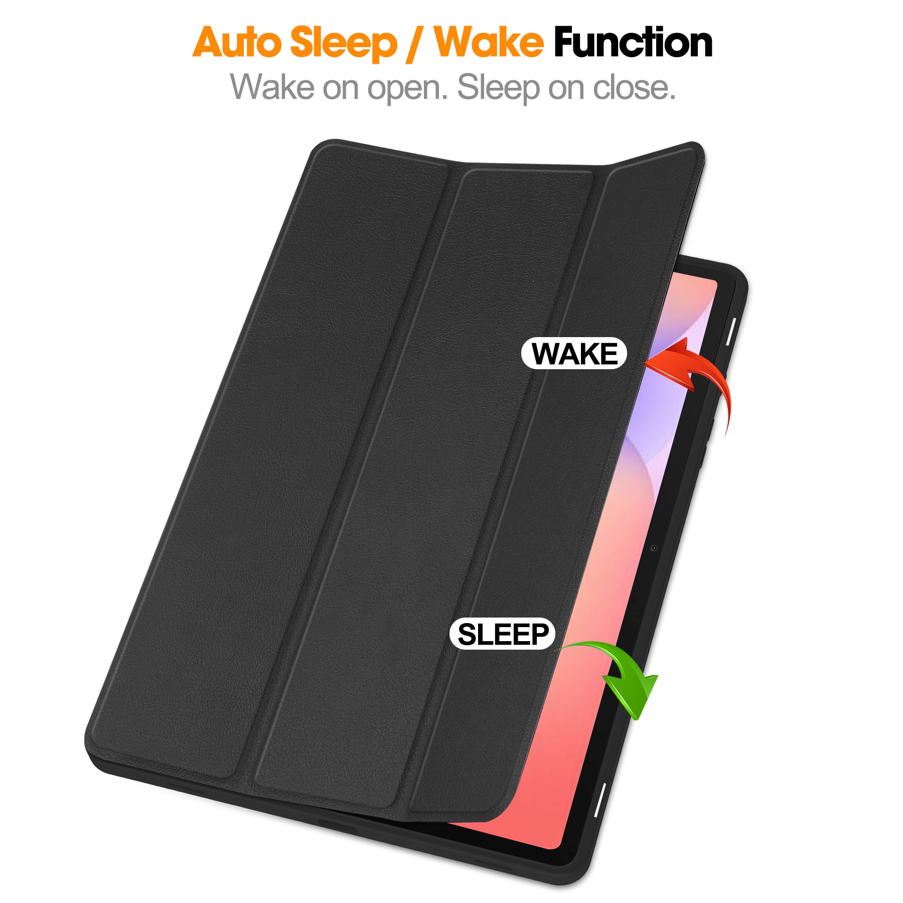 Étui Tri-Fold avec porte-stylo Samsung Galaxy Tab S10 Lite, Noir