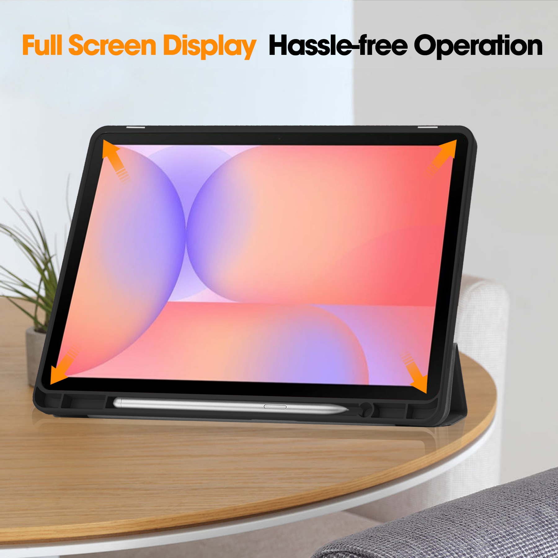 Étui Tri-Fold avec porte-stylo Samsung Galaxy Tab S10 Lite, Noir
