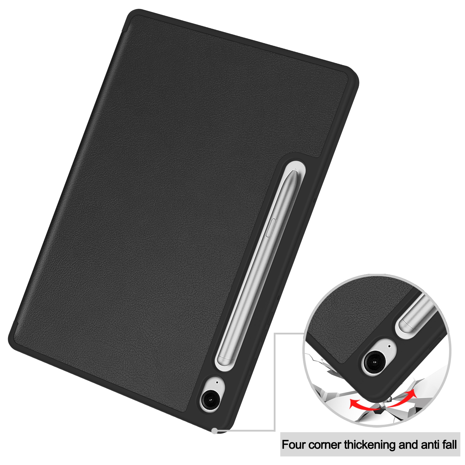 Étui Tri-Fold avec porte-stylo Samsung Galaxy Tab S10 Lite, Noir