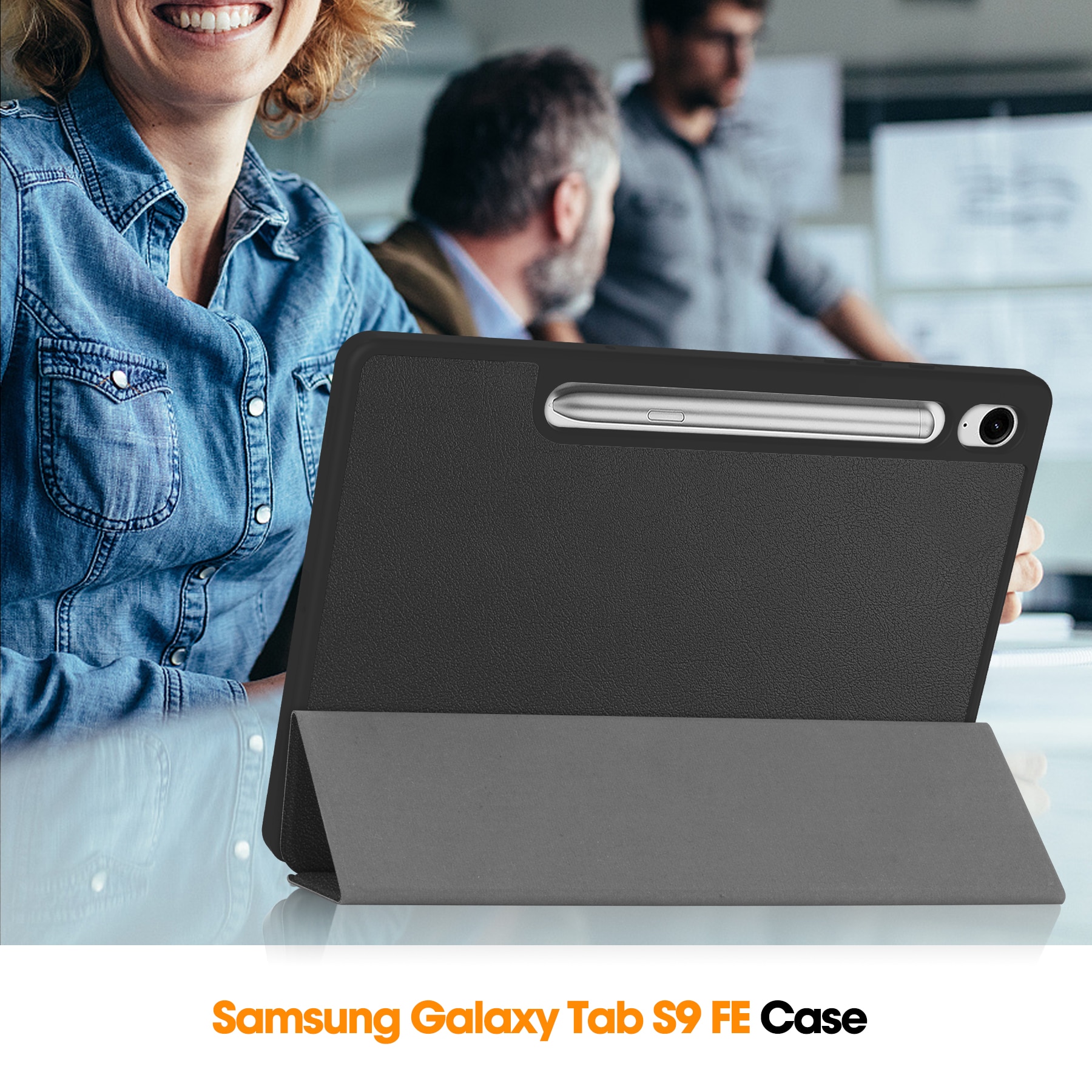 Étui Tri-Fold avec porte-stylo Samsung Galaxy Tab S10 Lite, Noir
