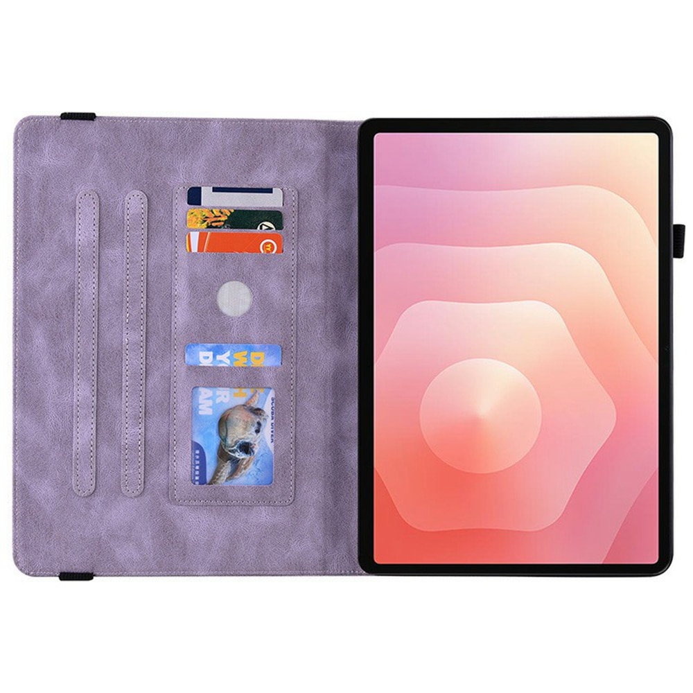 Étui en cuir avec papillons Samsung Galaxy Tab S11 Violet