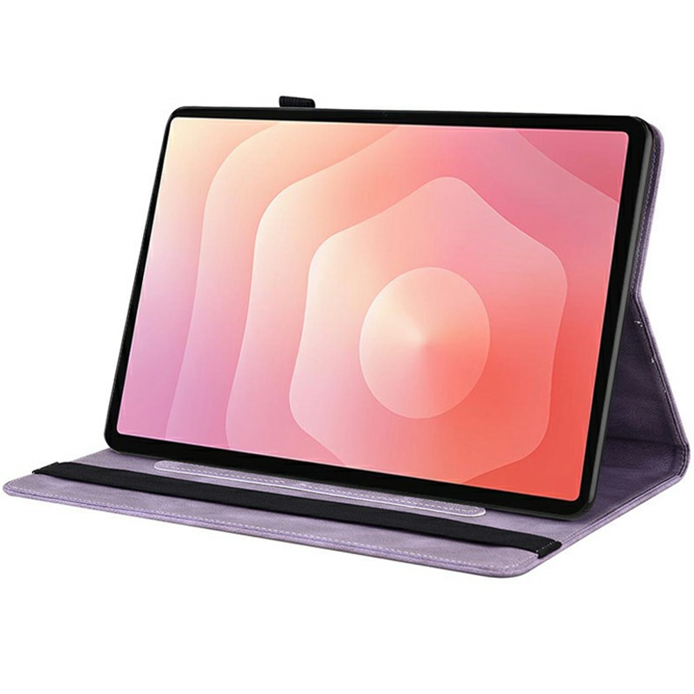 Étui en cuir avec papillons Samsung Galaxy Tab S11 Violet