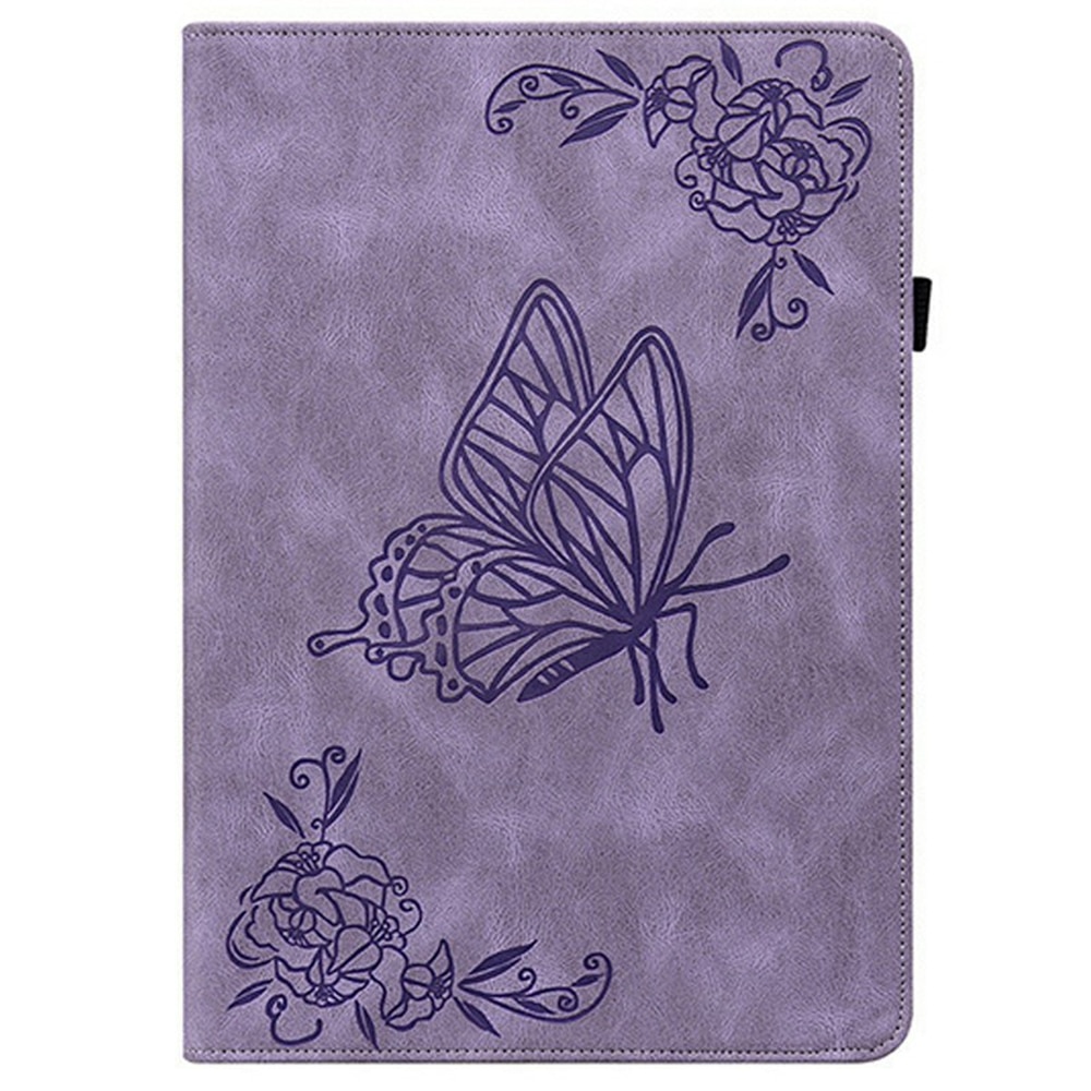 Étui en cuir avec papillons Samsung Galaxy Tab S11 Violet