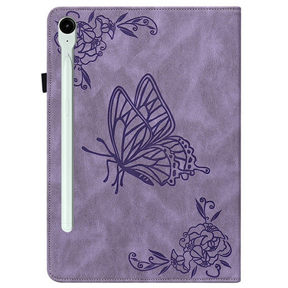 Étui en cuir avec papillons Samsung Galaxy Tab S11 Violet