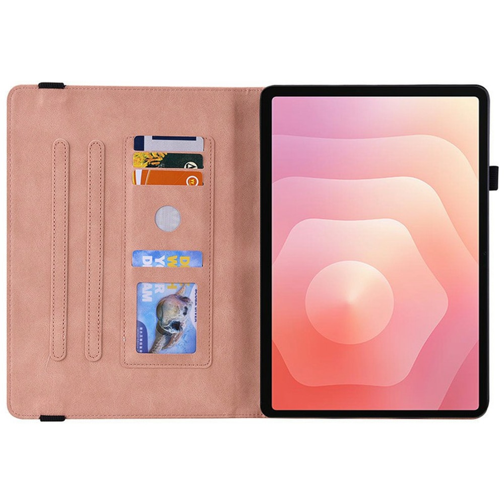 Étui en cuir avec papillons Samsung Galaxy Tab S11 Rose
