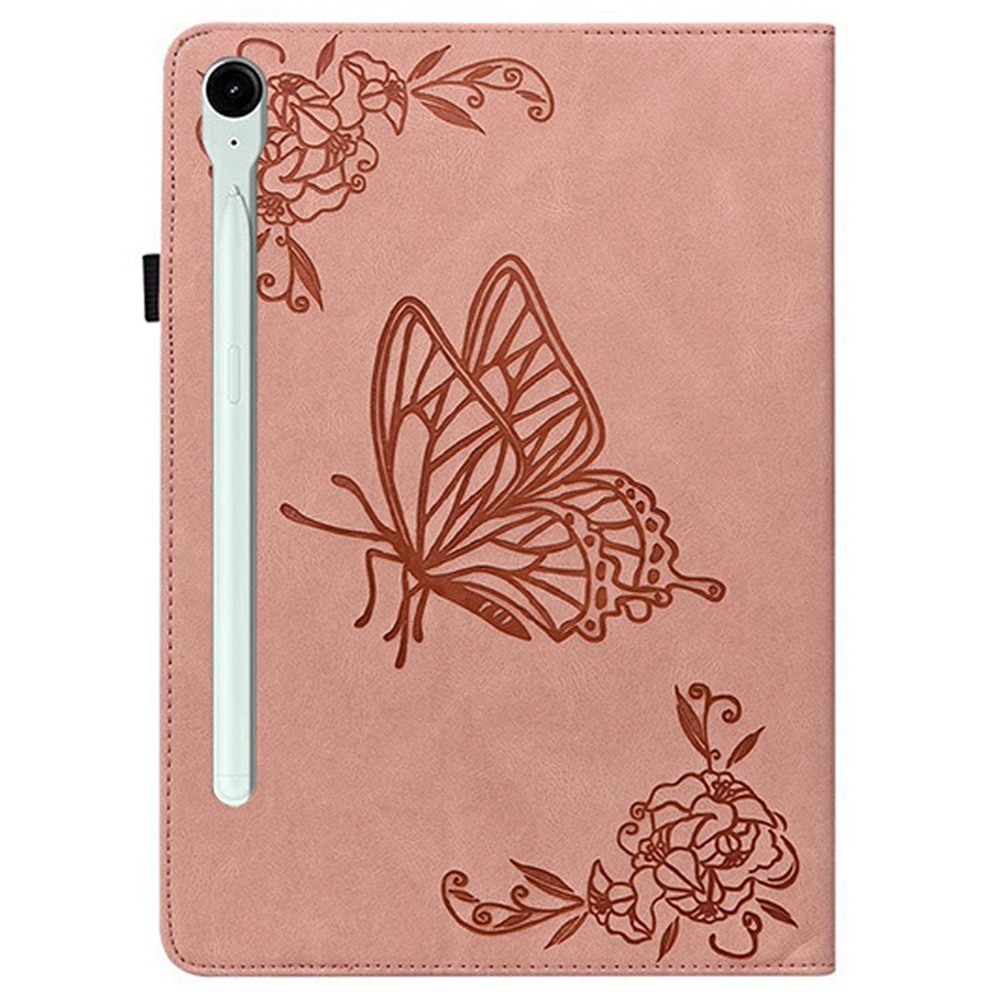 Étui en cuir avec papillons Samsung Galaxy Tab S11 Rose