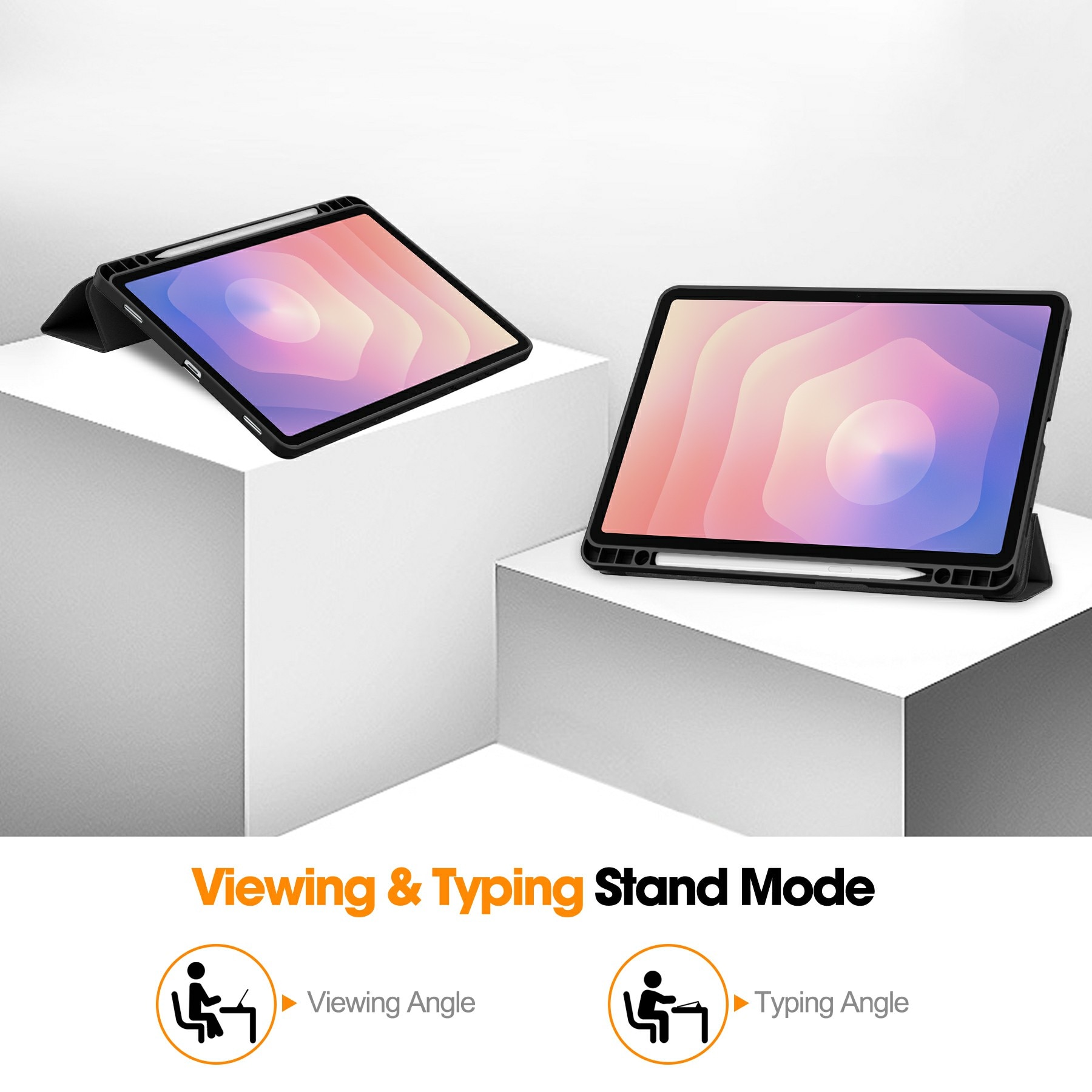 Étui Tri-Fold avec porte-stylo Samsung Galaxy Tab S11, Noir