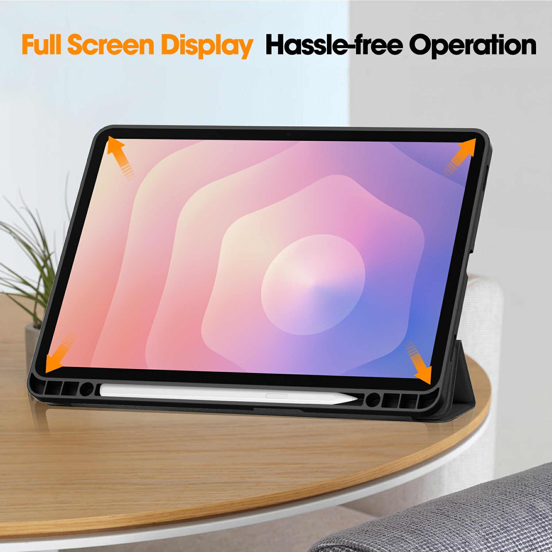 Étui Tri-Fold avec porte-stylo Samsung Galaxy Tab S11, Noir