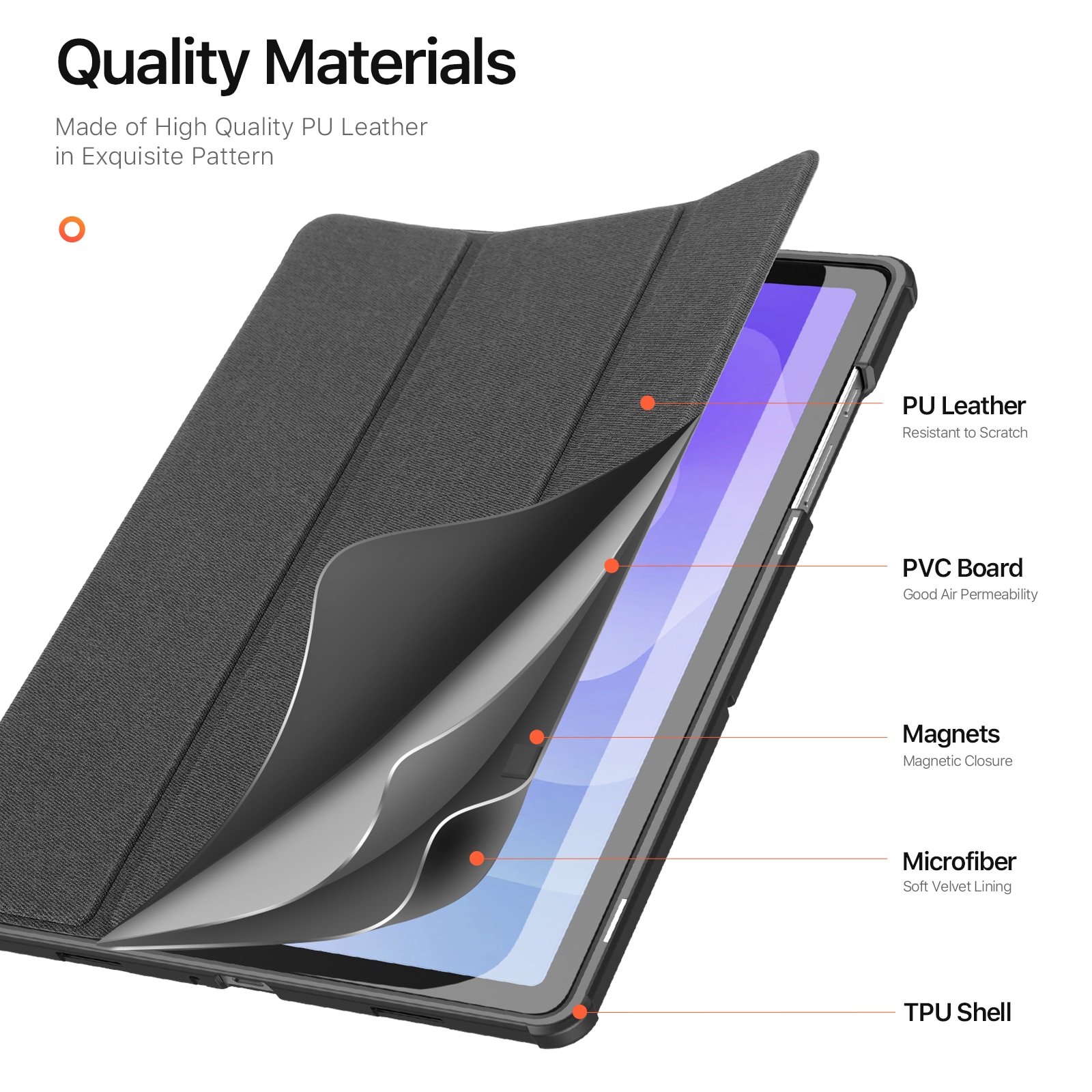 Coque Domo Tri-Fold Samsung Galaxy Tab A9 Plus Black