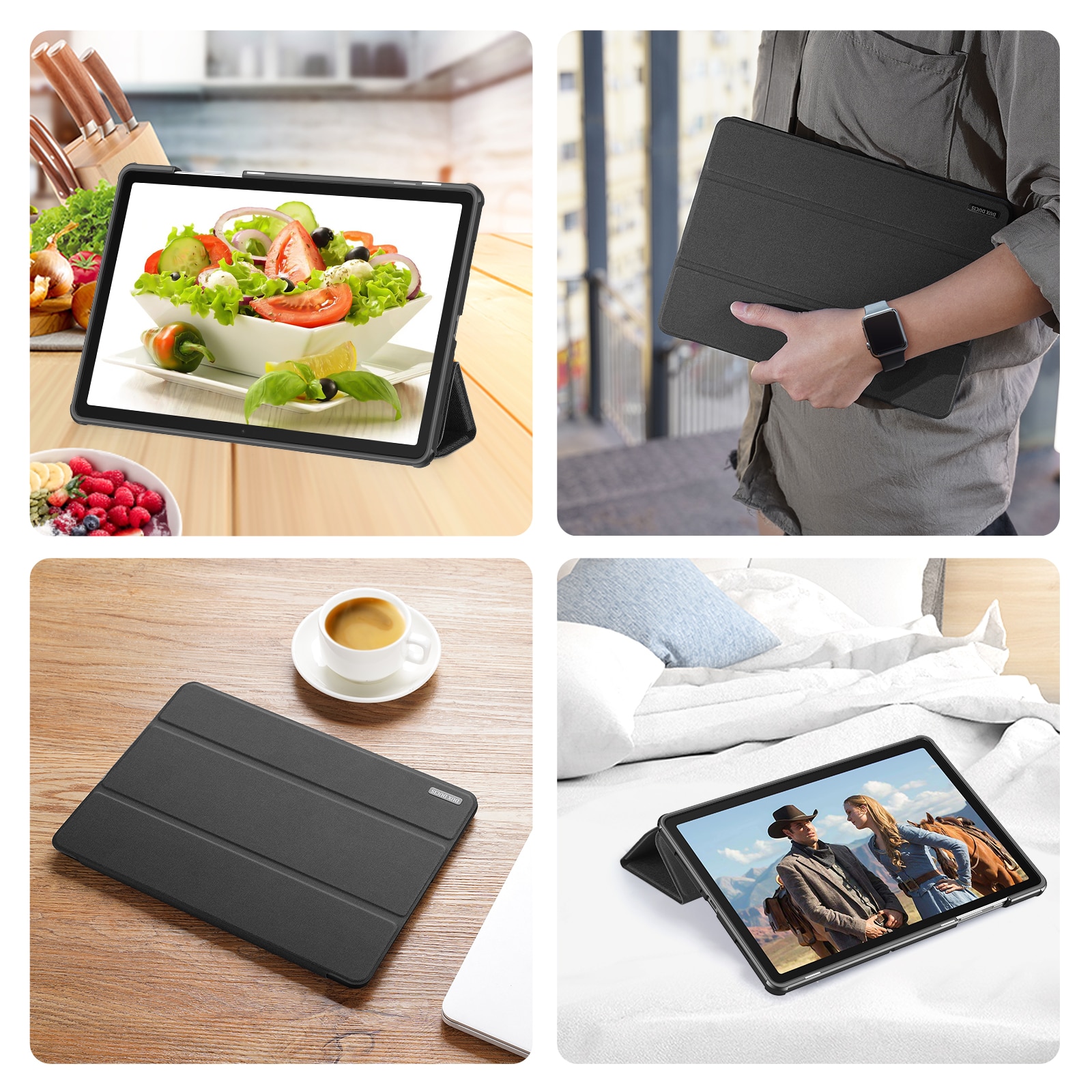 Coque Domo Tri-Fold Samsung Galaxy Tab A9 Plus Black