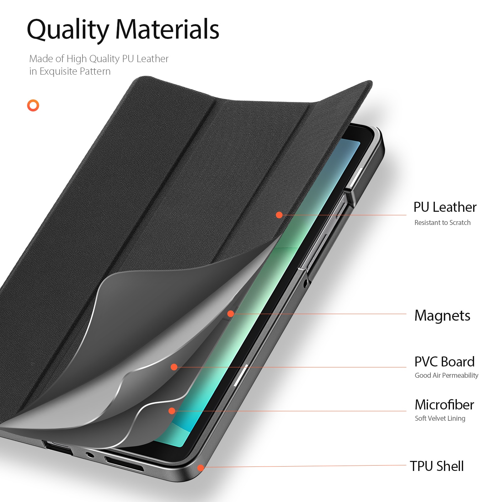 Coque Domo Tri-Fold Samsung Galaxy Tab A9 Black