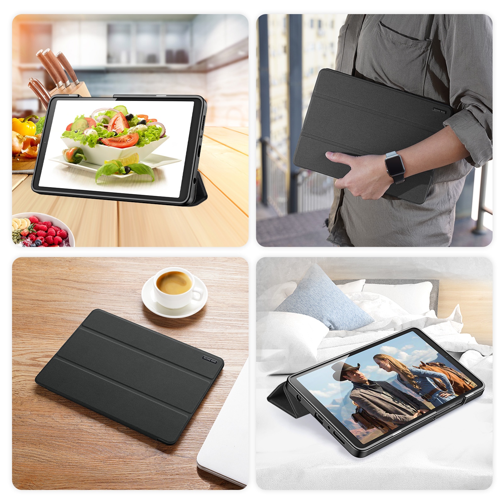 Coque Domo Tri-Fold Samsung Galaxy Tab A9 Black