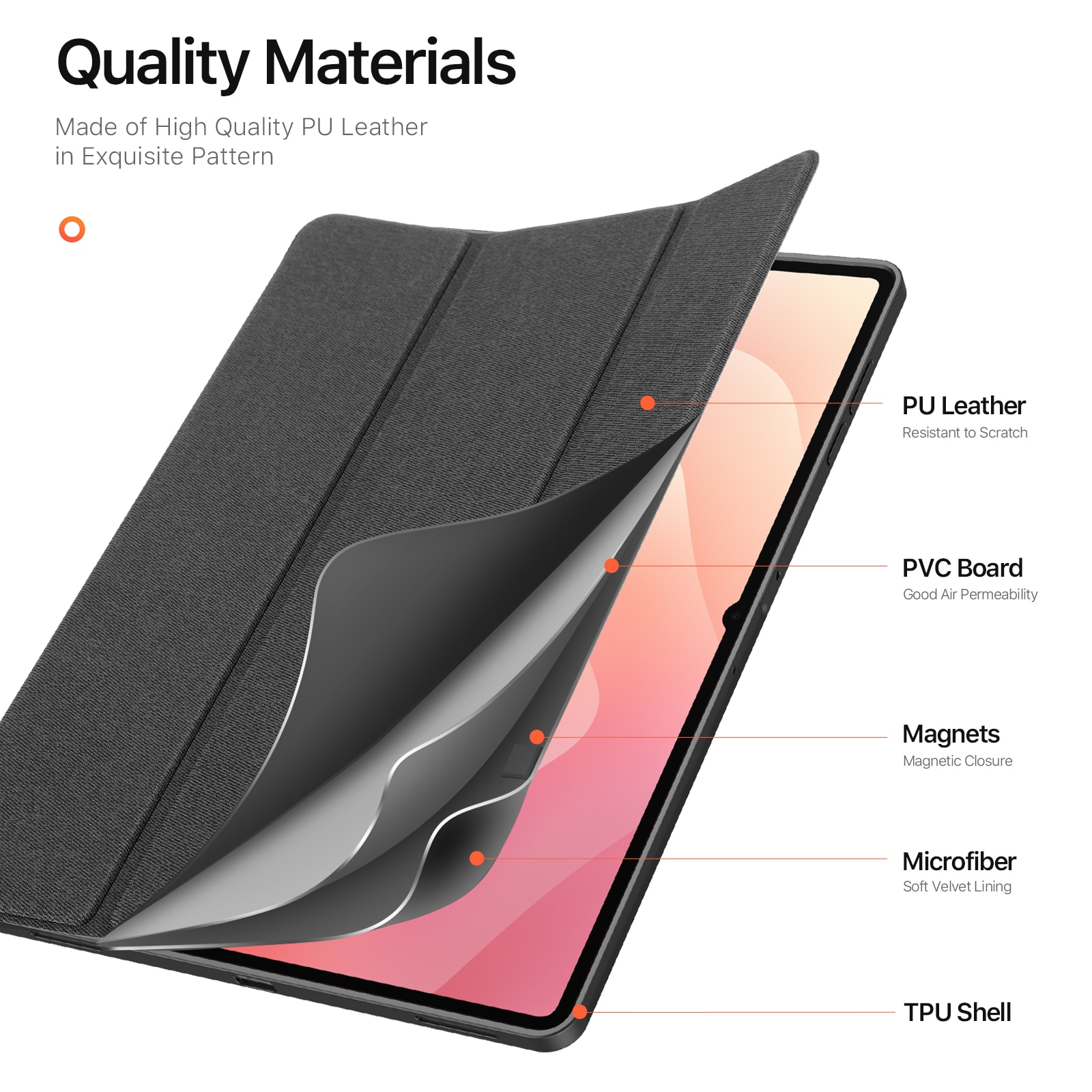 Coque Domo Tri-Fold Samsung Galaxy Tab S11 Ultra Black