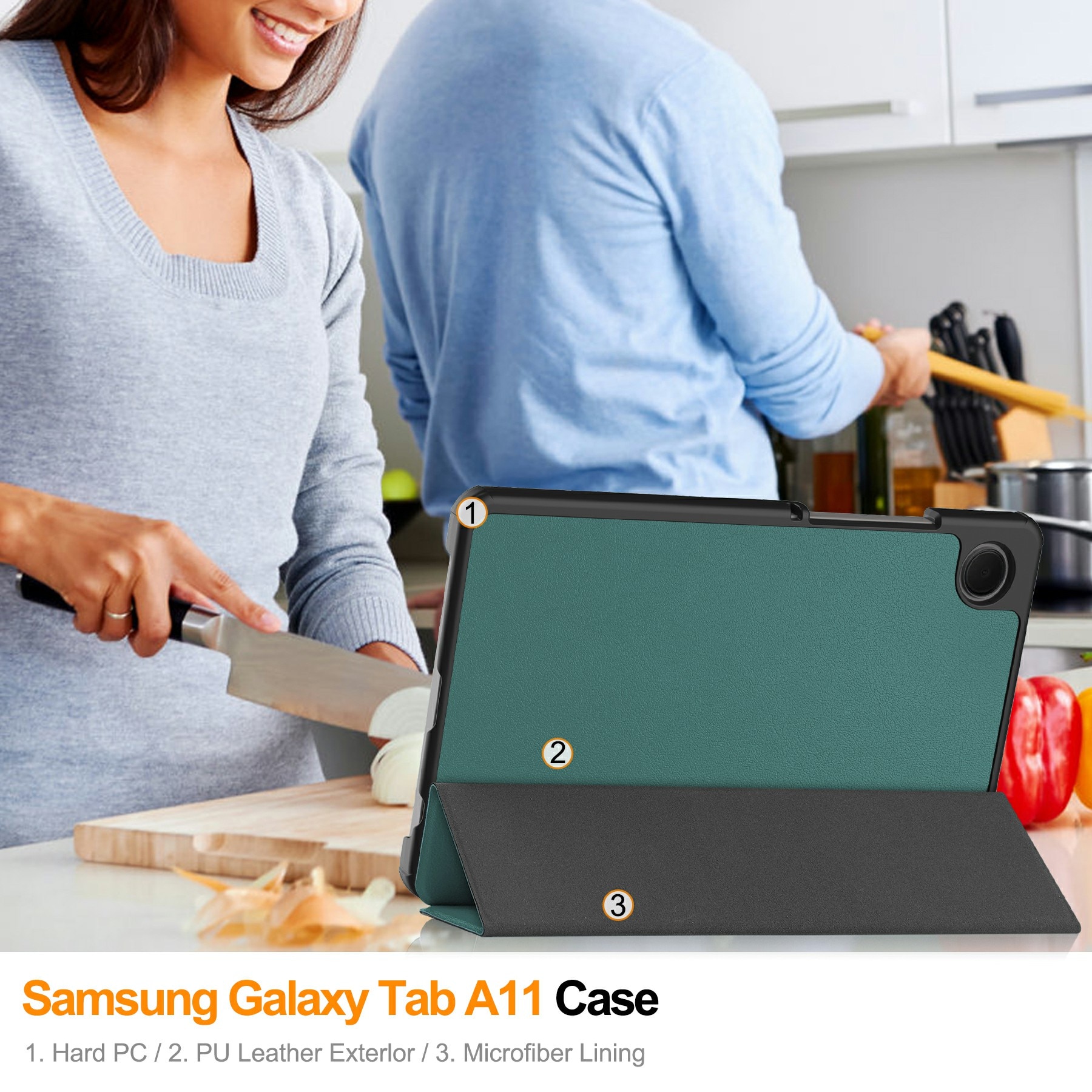Étui Tri-Fold Samsung Galaxy Tab A11, Vert