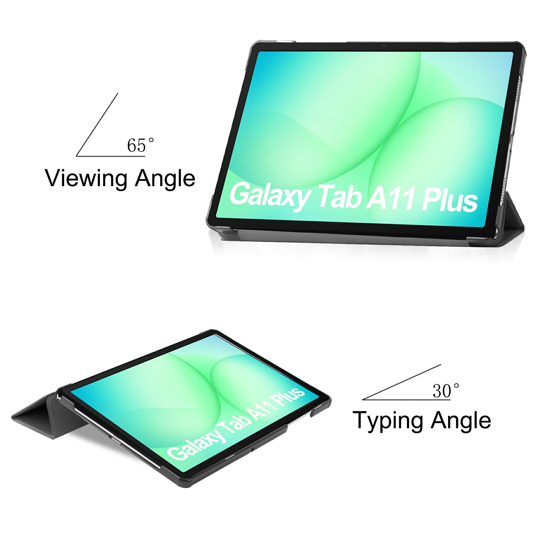 Étui Tri-Fold Samsung Galaxy Tab A11 Plus, Noir