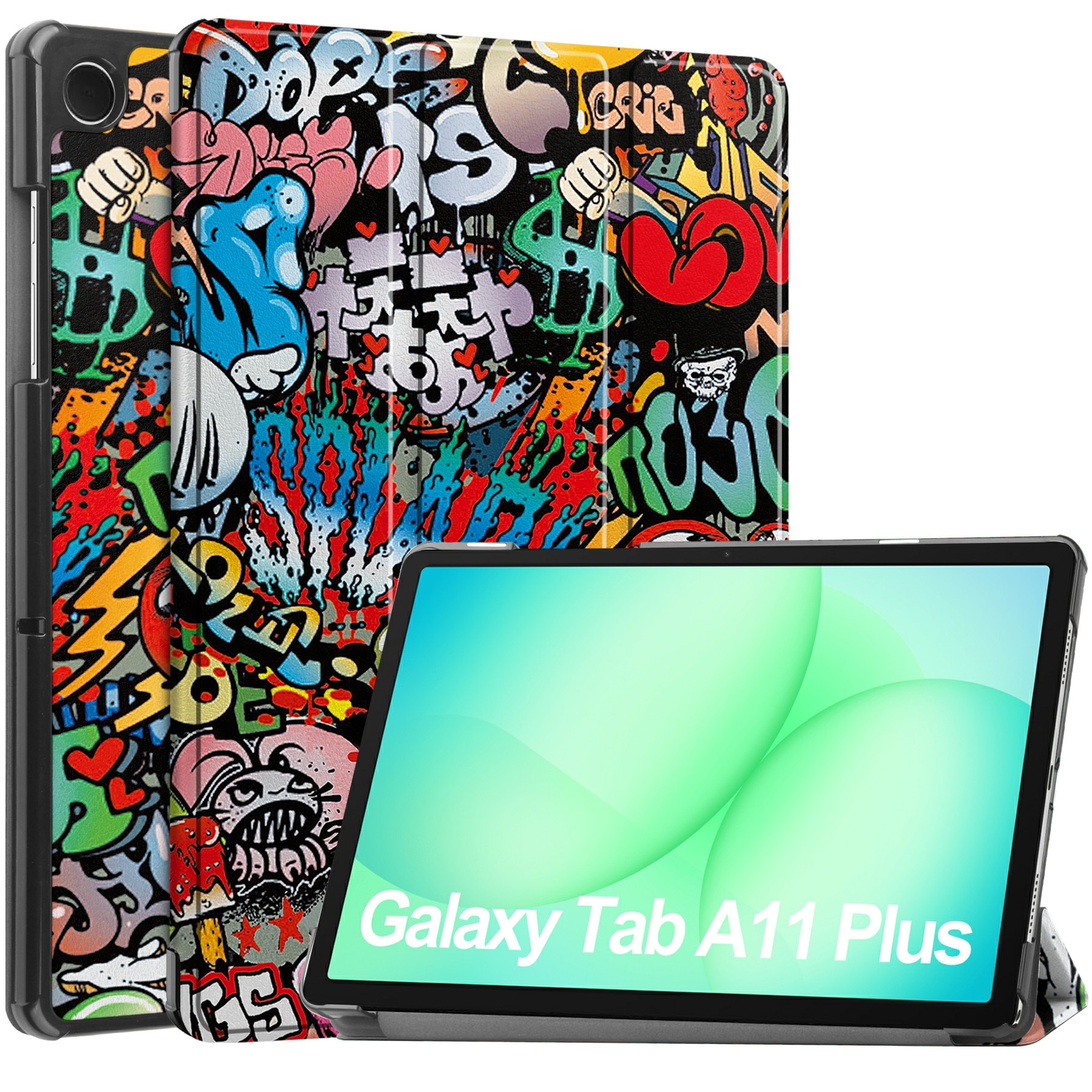 Étui Tri-Fold Samsung Galaxy Tab A11 Plus, Graffiti