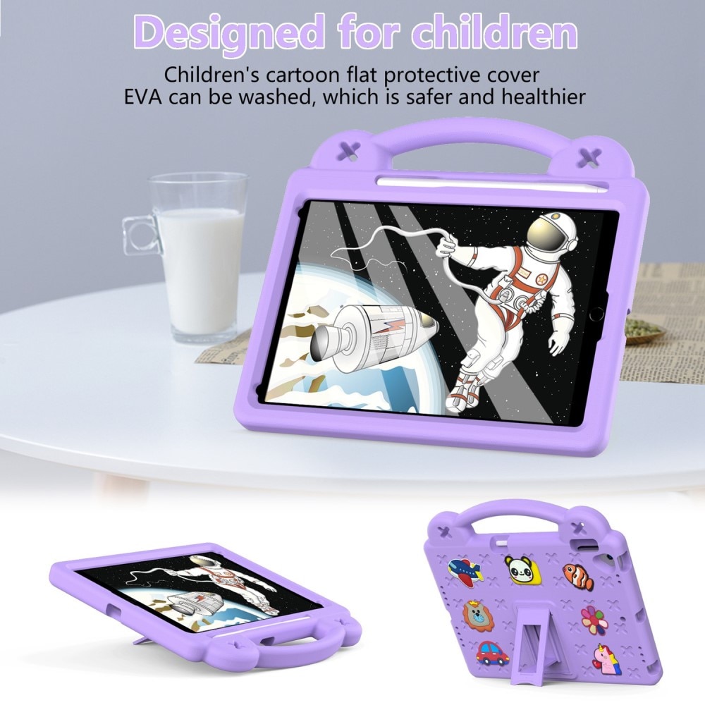 Kickstand Coque antichoc pour enfants iPad 10.2 9th Gen (2021), violet