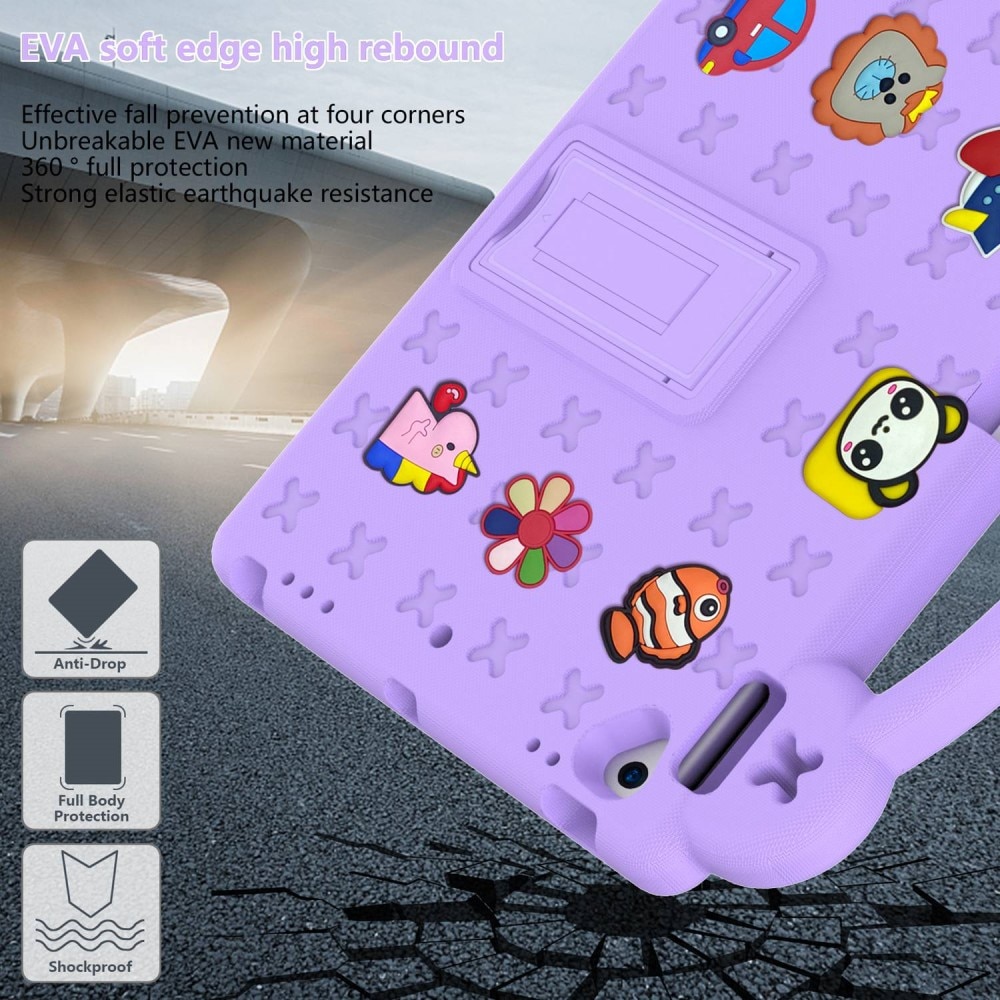 Kickstand Coque antichoc pour enfants iPad 10.2 9th Gen (2021), violet