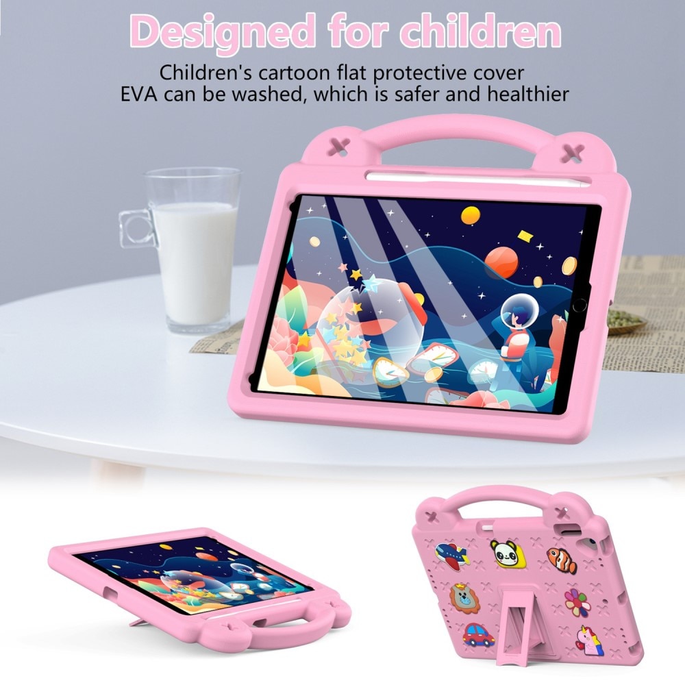 Kickstand Coque antichoc pour enfants iPad 10.2 9th Gen (2021), rose