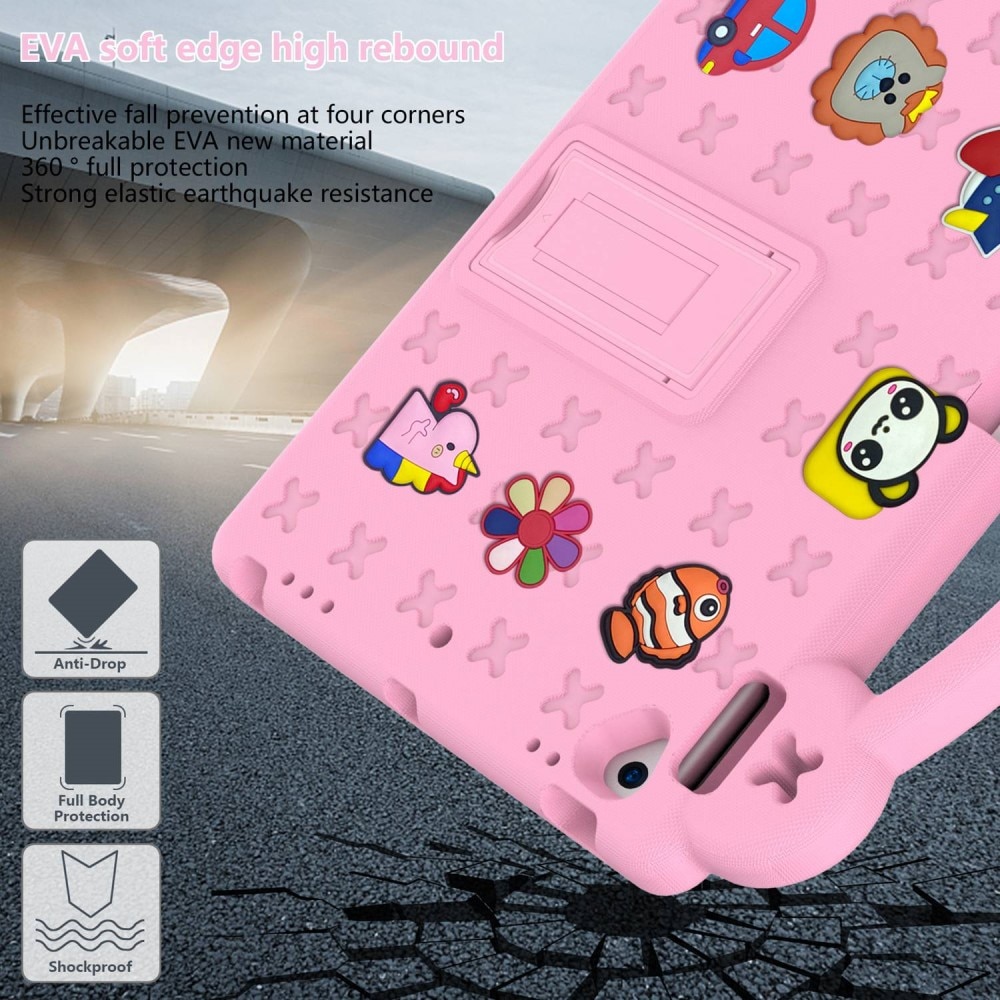 Kickstand Coque antichoc pour enfants iPad 10.2 9th Gen (2021), rose