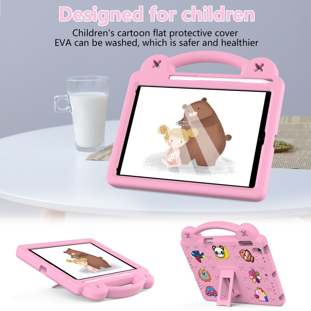 Kickstand Coque antichoc pour enfants iPad 9.7 6th Gen (2018), rose