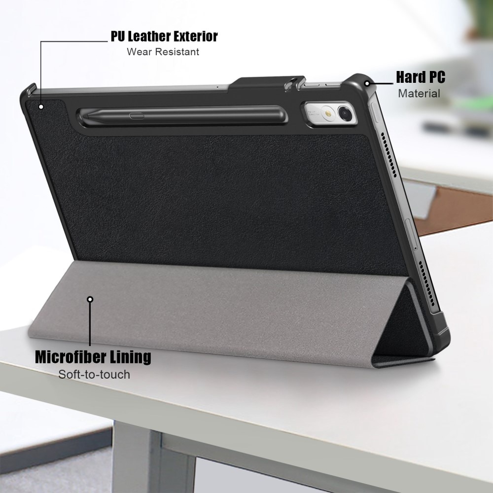 Étui Tri-Fold avec porte-stylo Lenovo Tab P11 Pro (2nd gen) Noir