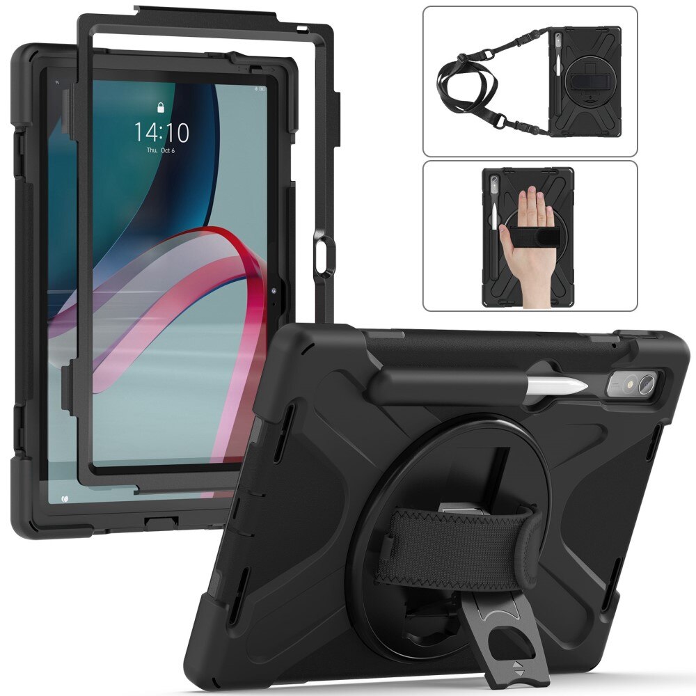 Coque hybride antichoc avec bandoulière Lenovo Tab P11 Pro (2nd gen) Noir