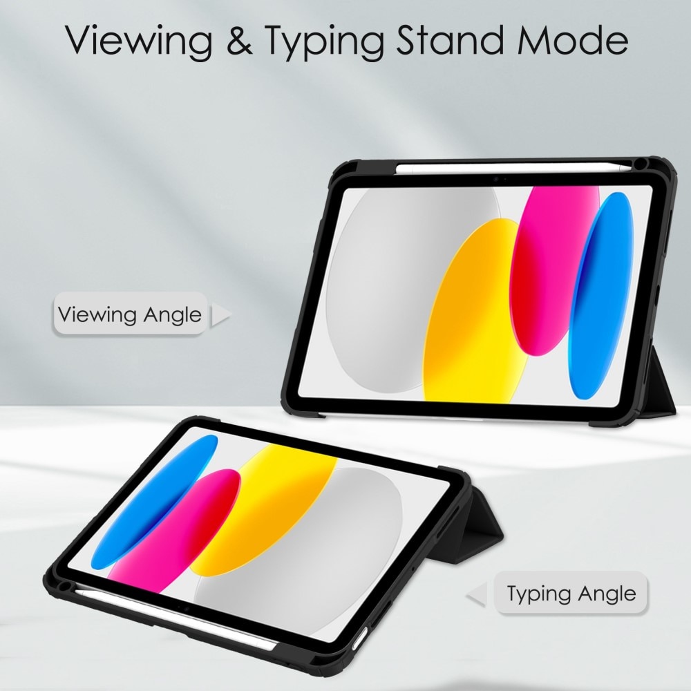 Étui Tri-Fold avec porte-stylo iPad 10.9 10th Gen (2022) noir/transparent