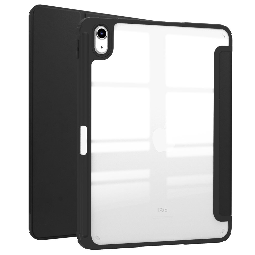 Étui Tri-Fold avec porte-stylo iPad 10.9 10th Gen (2022) noir/transparent