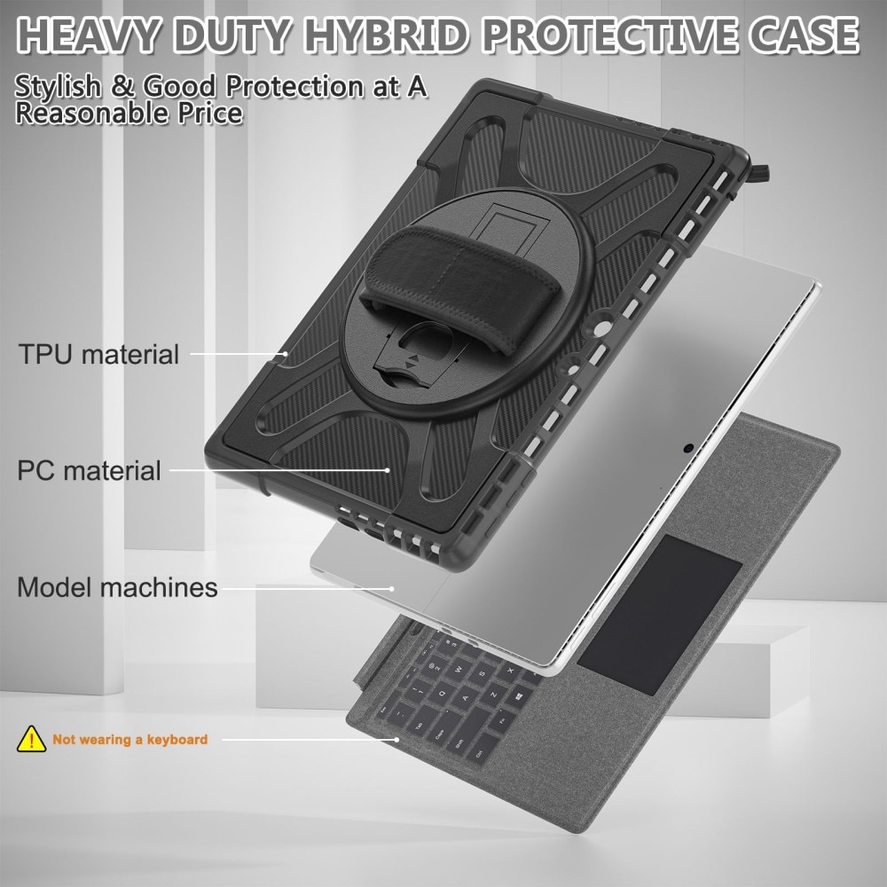 Coque hybride antichoc Microsoft Surface Pro 10, noir